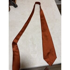 Vintage Donna Karan Neck Tie Men's 60" Orange Striped Silk USA